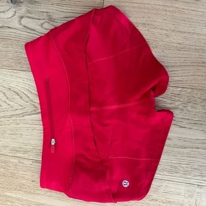 Lululemon Speed Up 2.5 inch size 0 Red